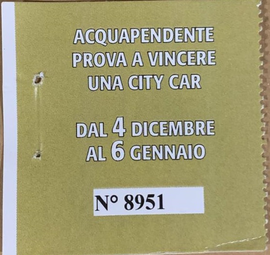 Estratto del verbale di estrazione della lotteria di Natale dell’associazione AQUESIO AL CENTRO